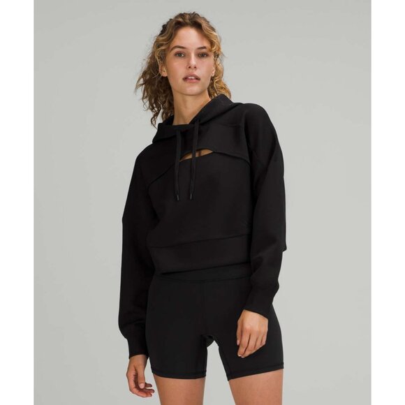 Lululemon Get Centered Crop Black Athleisure Pullover Hoodie Women's Sz 6 - Picture 3 of 9